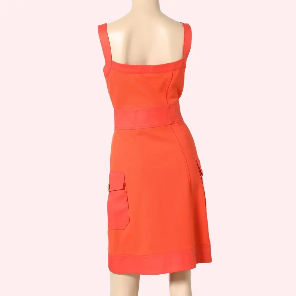 DIANE VON FURSTENBERG Orange V-Neck Button-Up Mini Dress - Picture 3 of 11